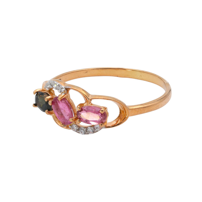 Кольцо из серебра с турмалинами