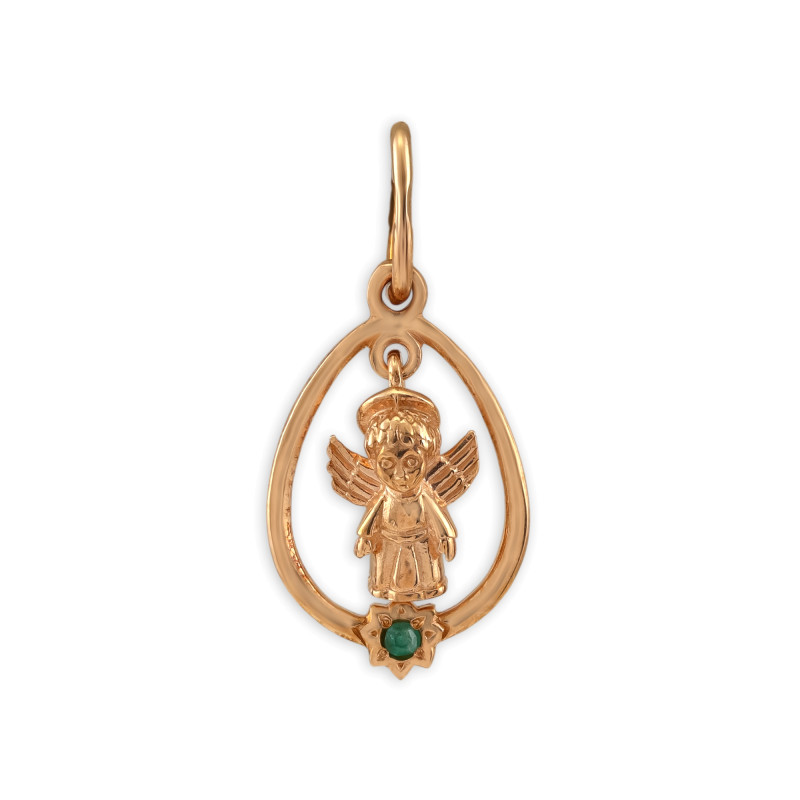 Серебряная подвеска с изумрудом