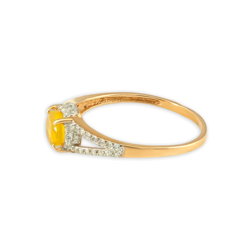 Серебряное кольцо с опалом и фианитами