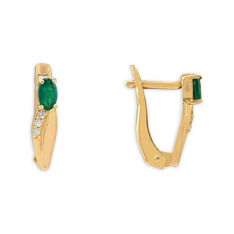 Серьги из серебра с опалом и фианитами