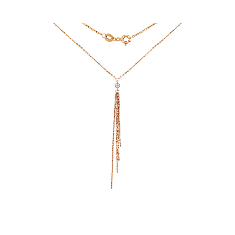 Колье позолоченное с фианитом