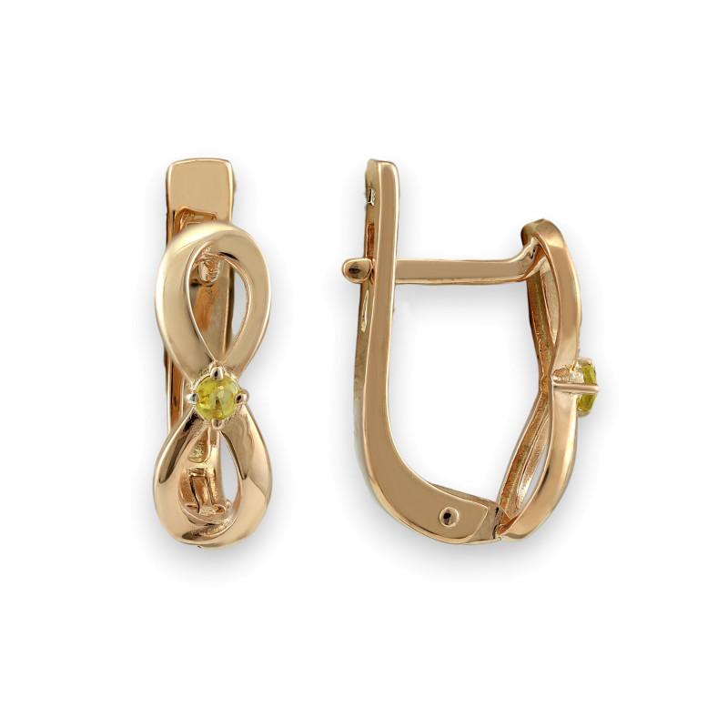 Серьги из серебра с сапфиром и позолотой