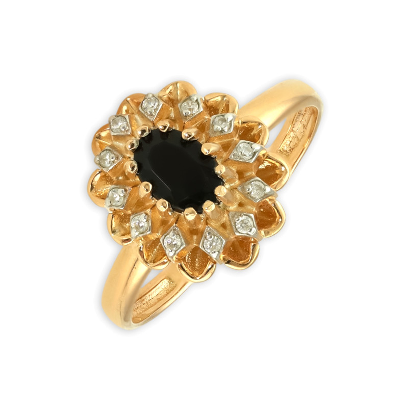 Позолоченное кольцо с опалом