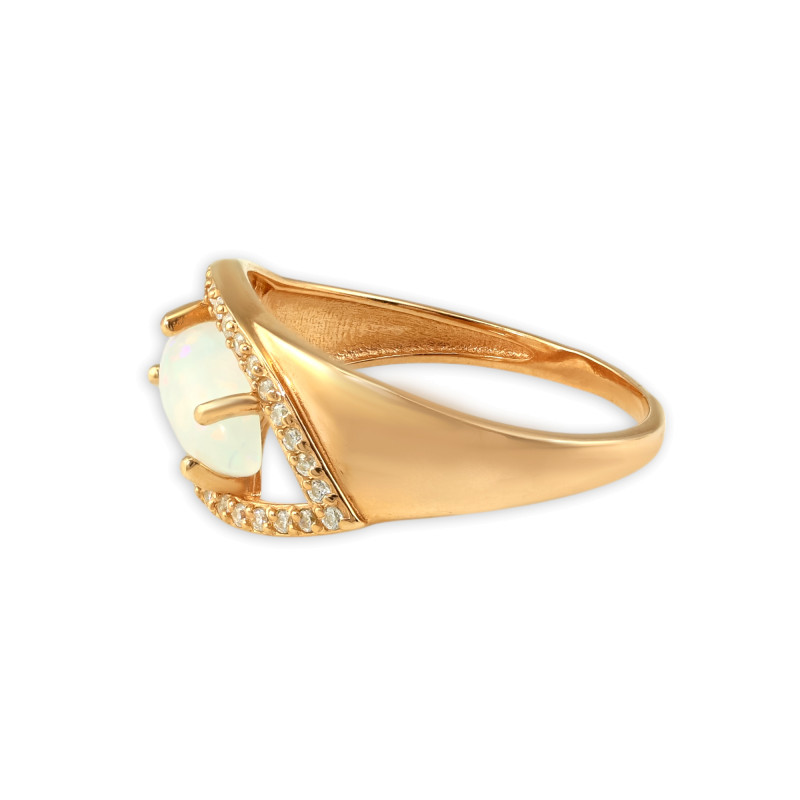 Кольцо серебряное с опалом