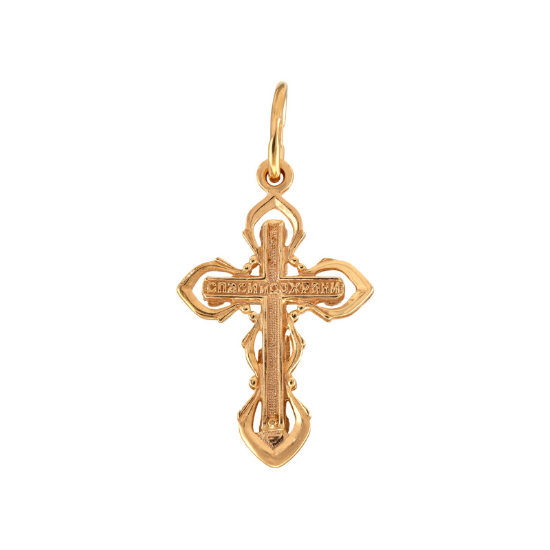 Крест из серебра с изумрудами