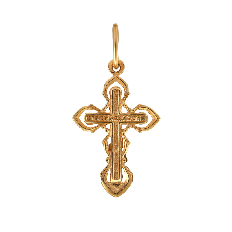 Серебряный крест с рубинами и позолотой