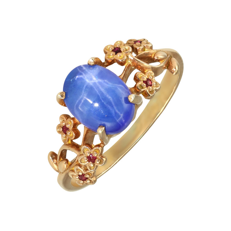 Кольцо из серебра с рубином и сапфиром