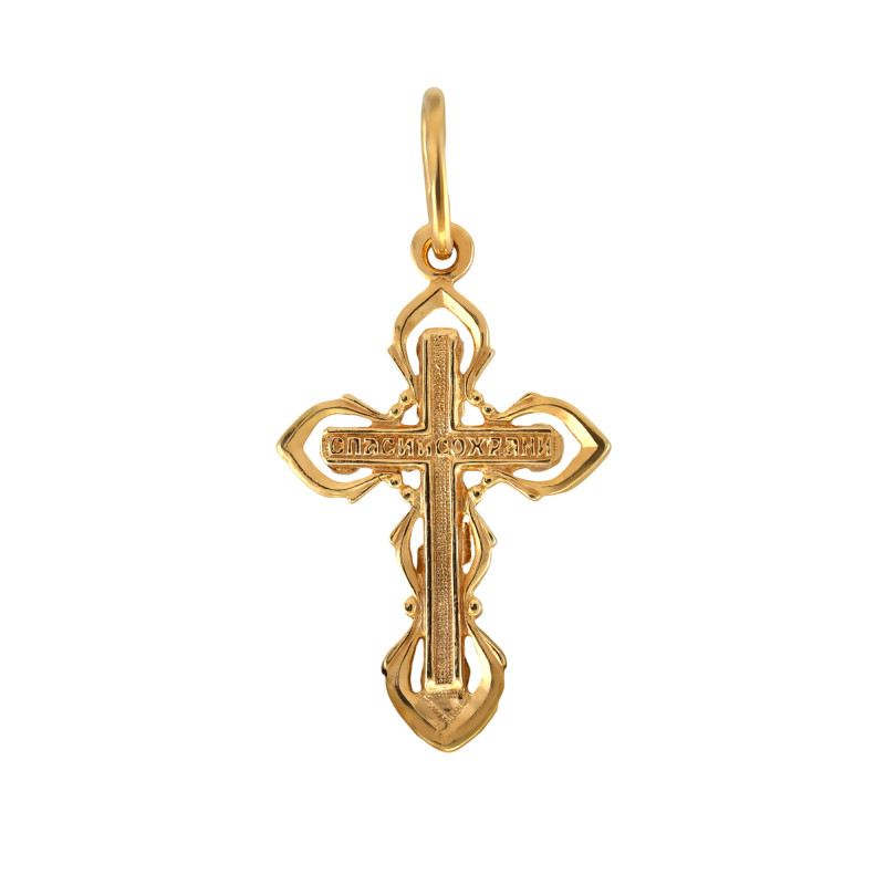 Крести позолоченный из серебра с сапфиром