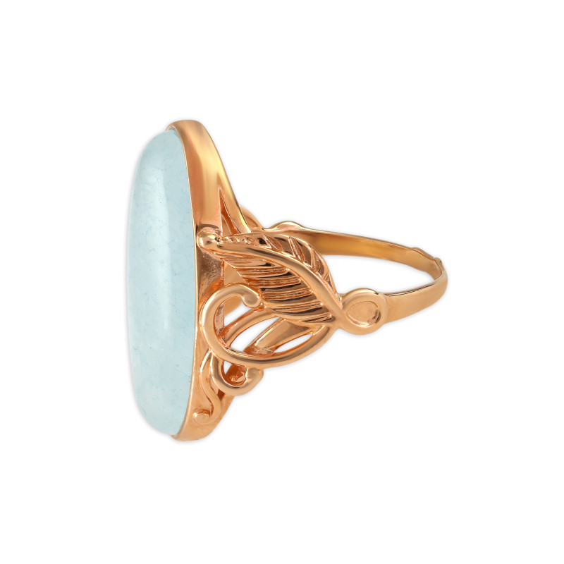 Кольцо из серебра с натуральным аквамарином