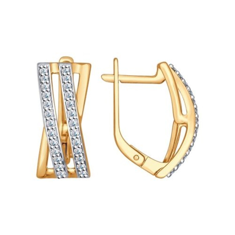 Серьги с фианитами