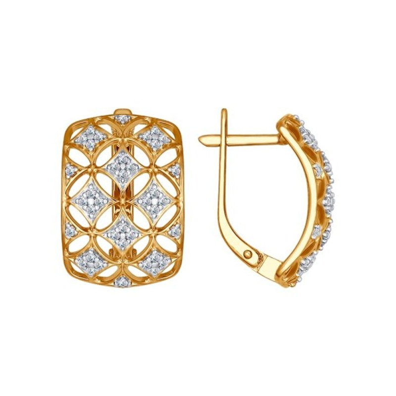 Серьги из серебра с фианитами