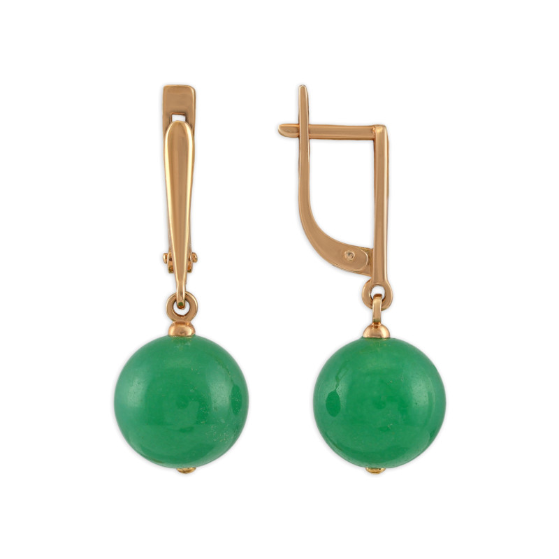 Серебряные серьги с натуральным нефритом