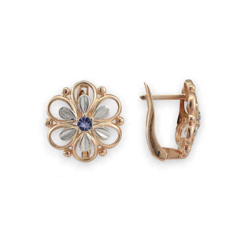 Серьги из серебра с танзанитами