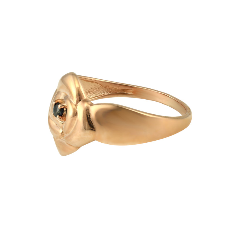 Серебряное кольцо золочёное с сапфиром