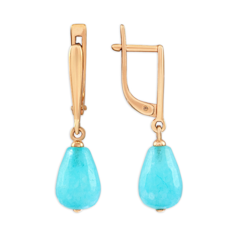 Серьги из серебра с натуральным халцедоном