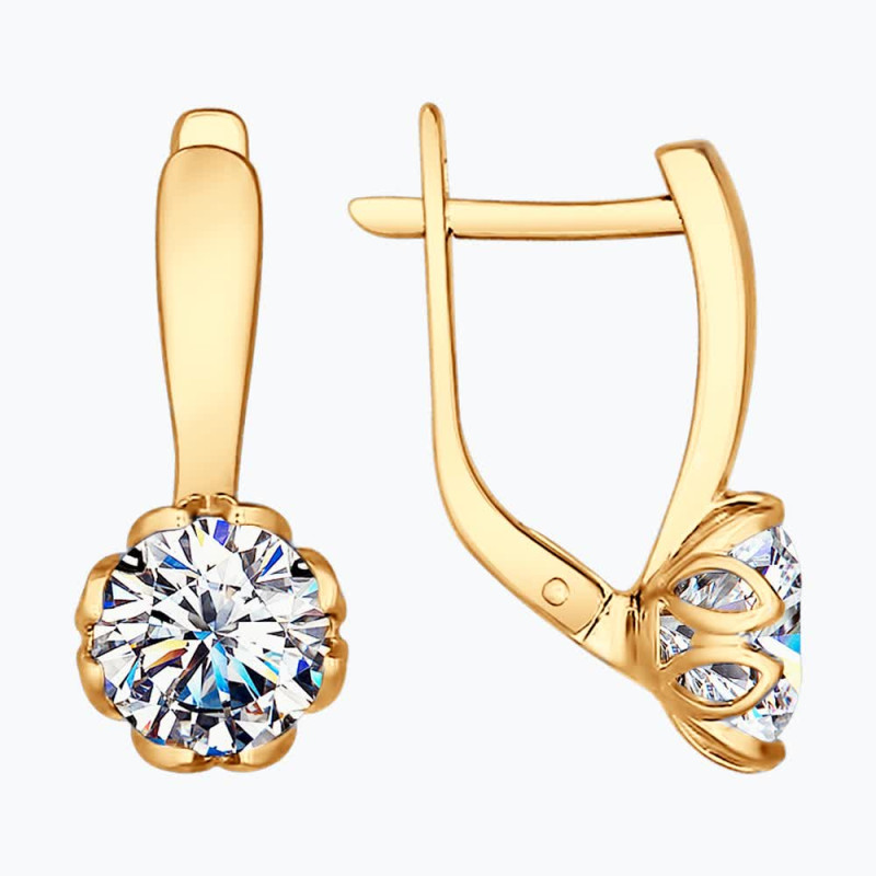 Серебряные серьги с фианитами