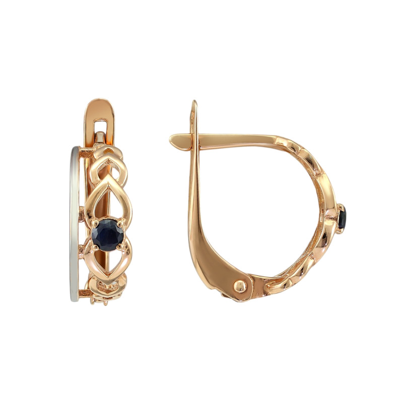 Серебряные серьги с сапфирами