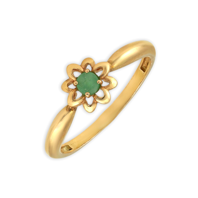 Серебряное кольцо с натуральным изумрудом