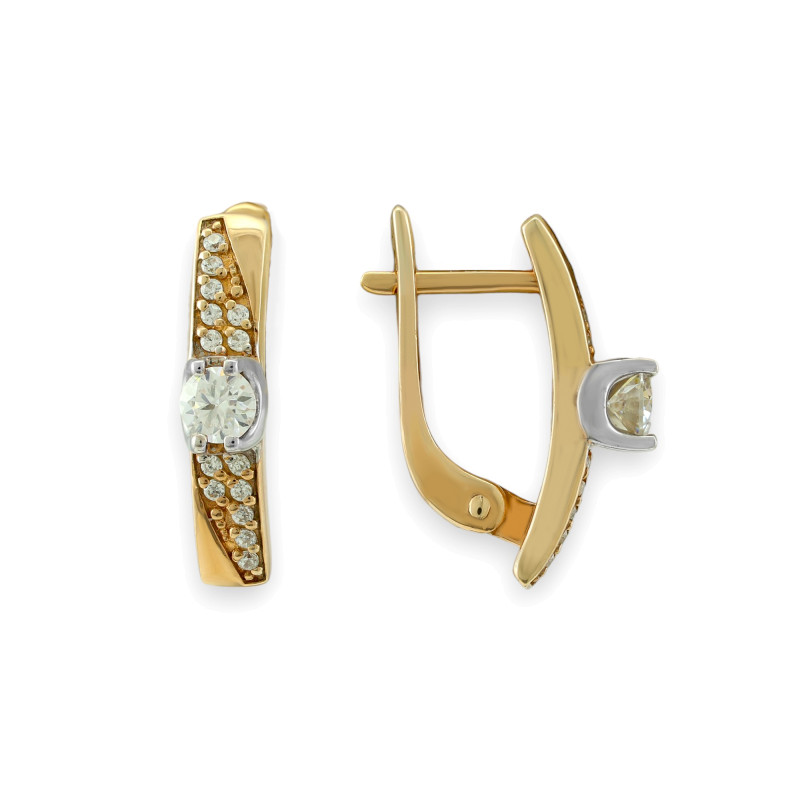 Серебряные серьги с муассанитами и фианитами