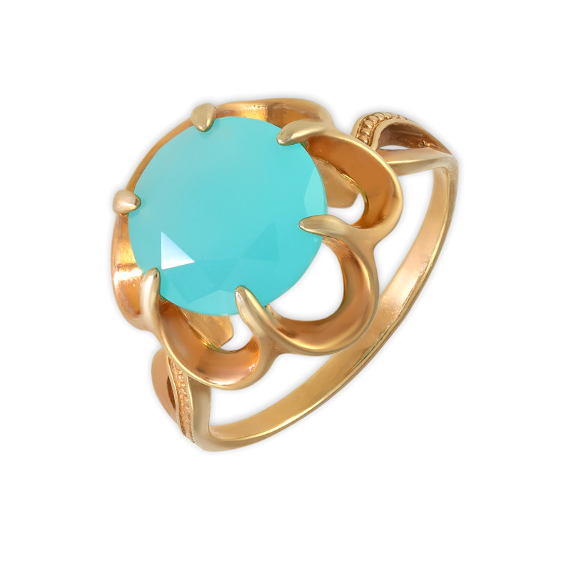 Кольцо из серебра с натуральным халцедоном