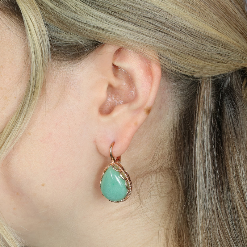 Серьги из серебра с натуральным невритом