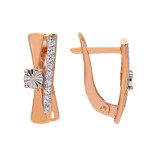 Позолоченные серьги с бриллиантами и фианитами