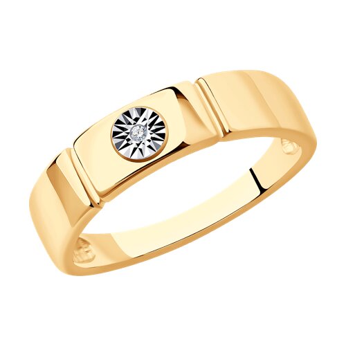 Кольцо из серебра с бриллиантом