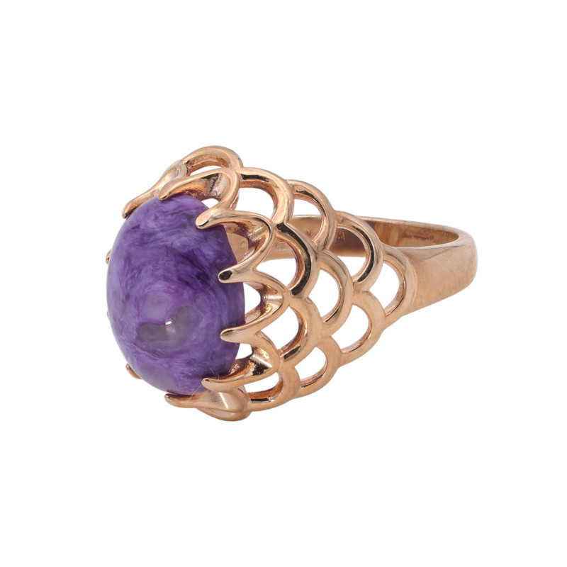 Кольцо из серебра с чароитом