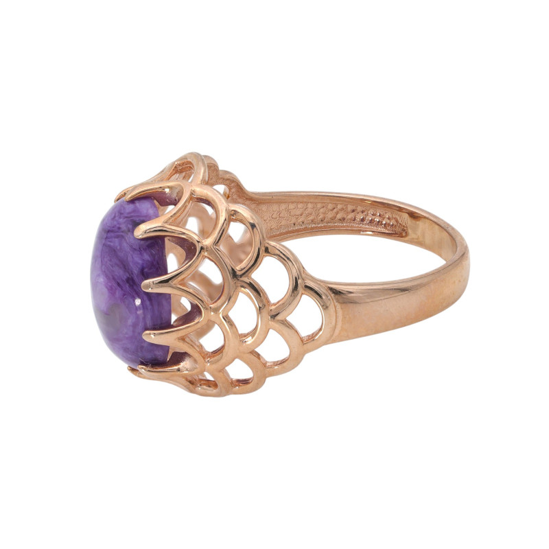 Кольцо из серебра с чароитом