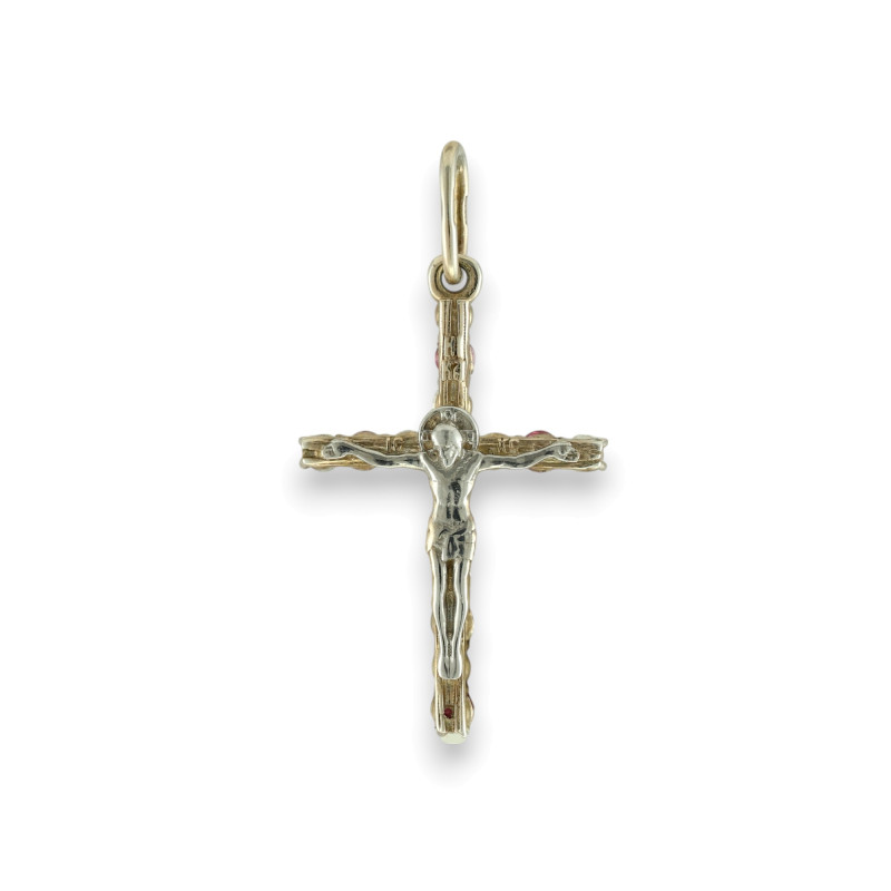Серебряный крест с рубином и бриллиантами
