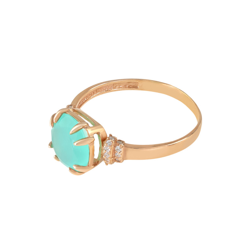 Кольцо из серебра с ониксом и фианитами