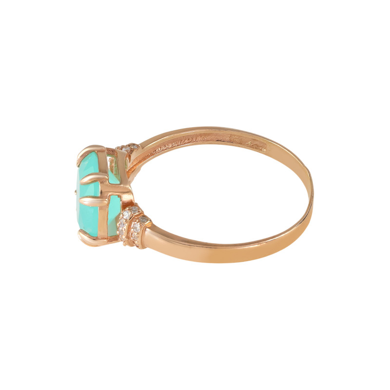 Кольцо из серебра с ониксом и фианитами