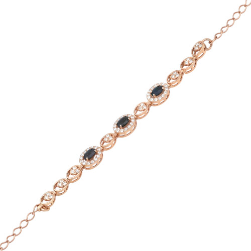 Браслет с натуральным опалом и фианитами