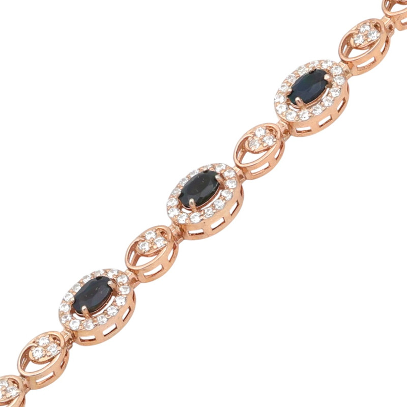 Браслет с натуральным опалом и фианитами