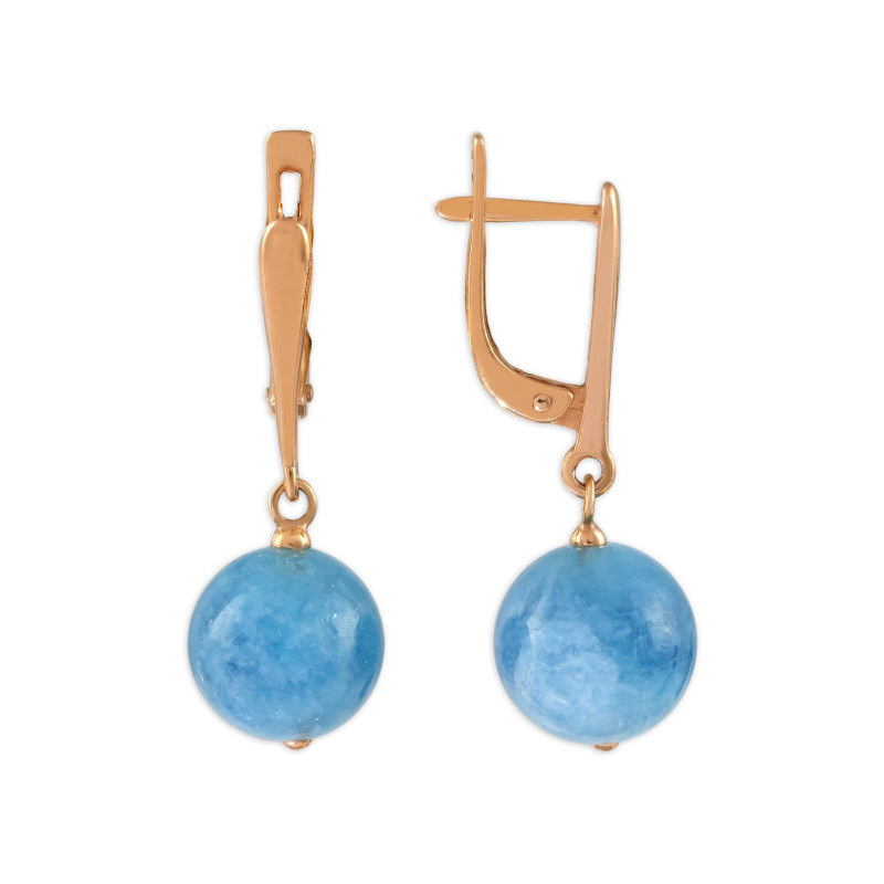 Серьги серебряные с аквамарином