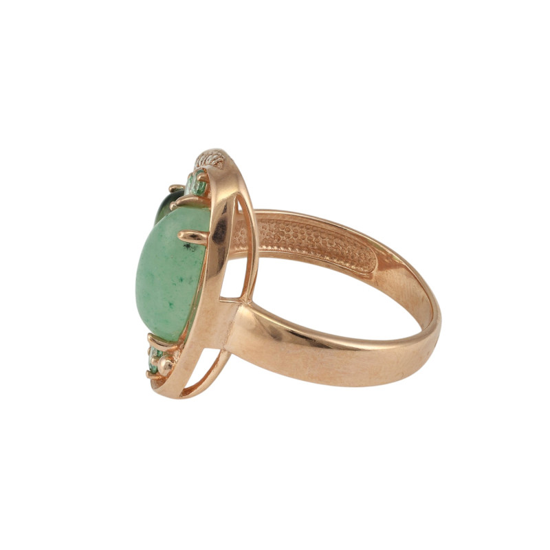 Кольцо с турмалином и авантюрином