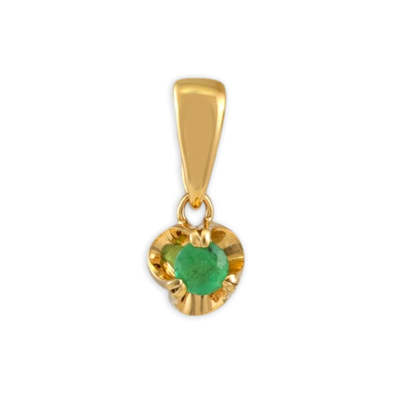 Подвеска позолоченная из серебра с изумрудом