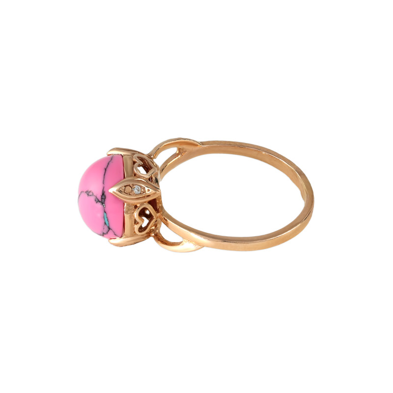 Кольцо из серебра с ониксом и фианитами