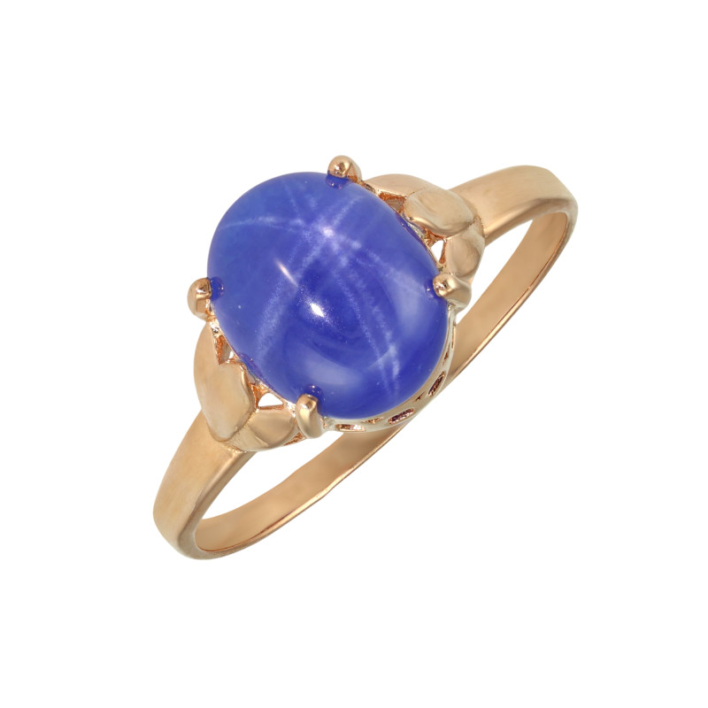 Кольцо позолоченное из серебра с сапфиром