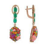 Серебряные серьги с ониксом и агатами