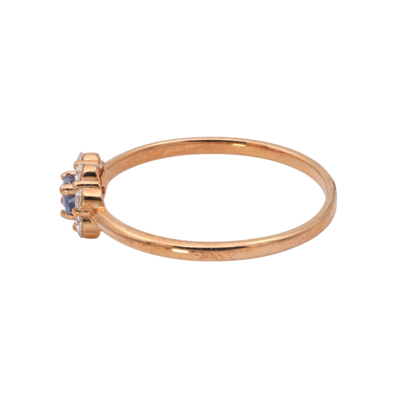 Серебряное кольцо с муассанитом и танзанитом