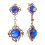 Серьги с янтарём и фианитами