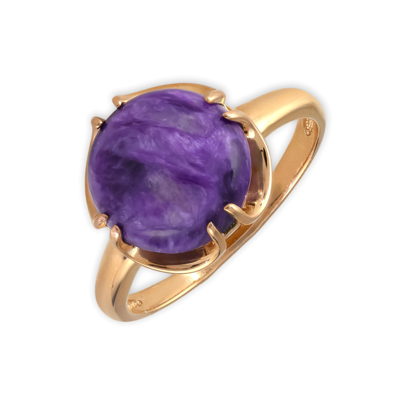 Кольцо из серебра с чароитом