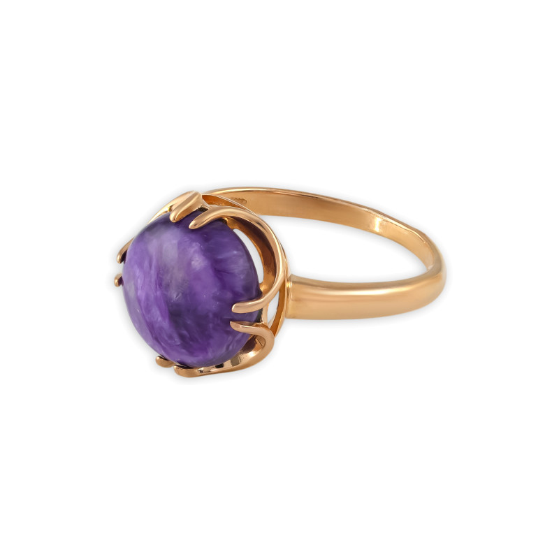 Кольцо из серебра с чароитом