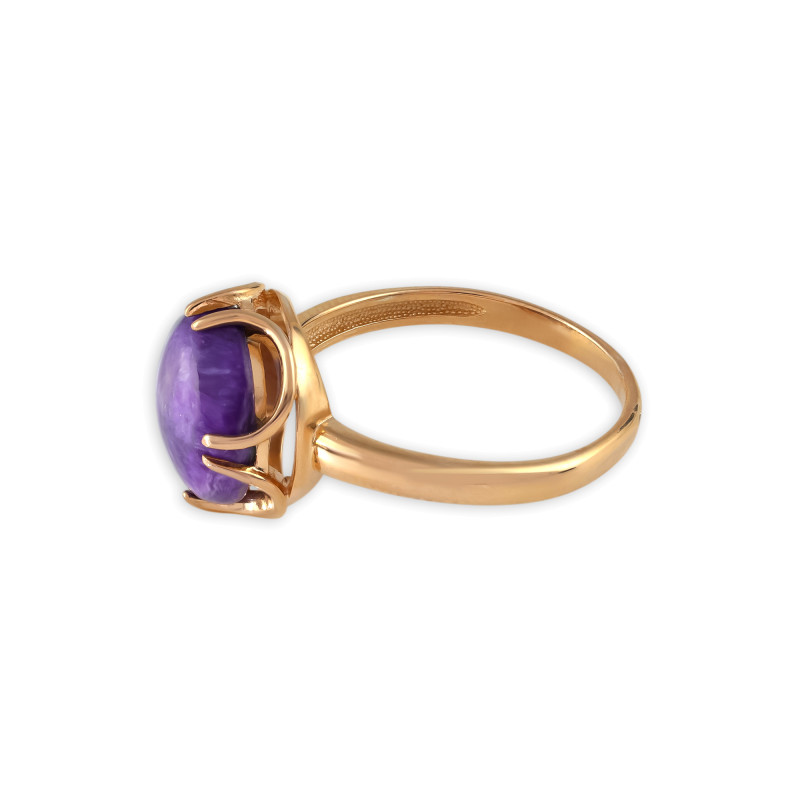 Кольцо из серебра с чароитом