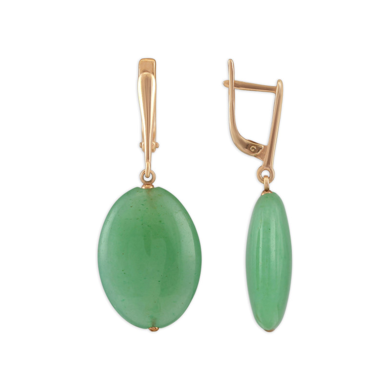 Серьги из серебра с натуральным нефритом