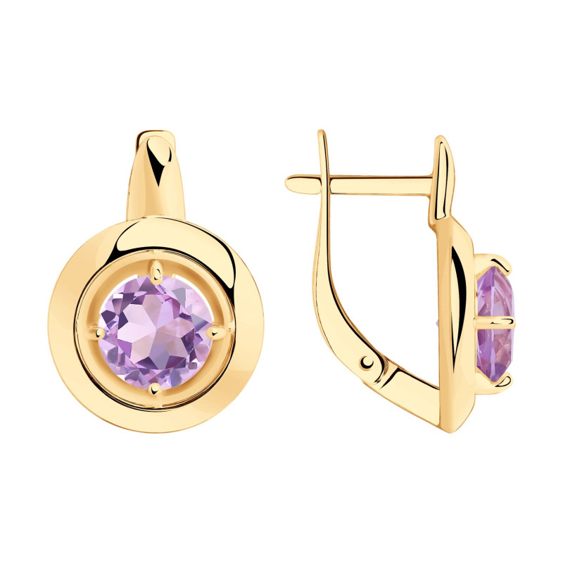 Серебряные серьги с аметистами