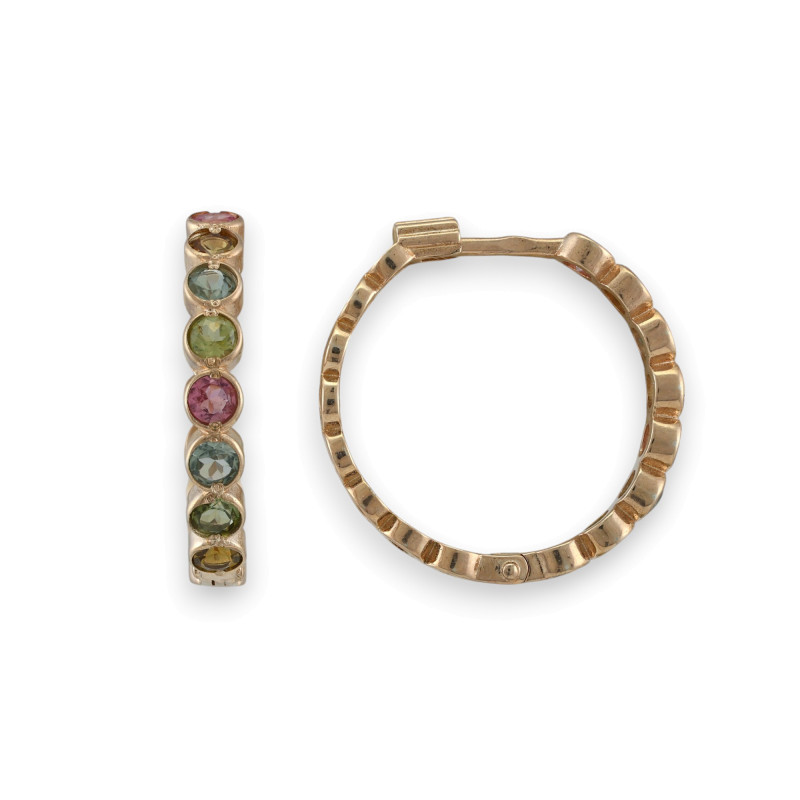 Серьги с турмалинами и позолотой