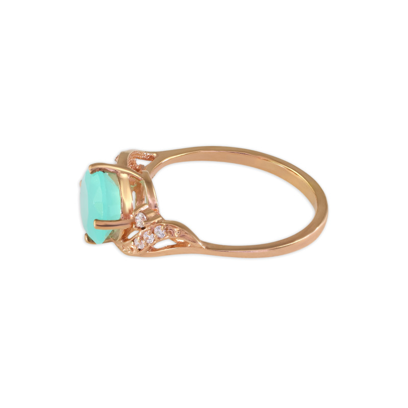 Серебряное кольцо с халцедоном и бриллиианитом