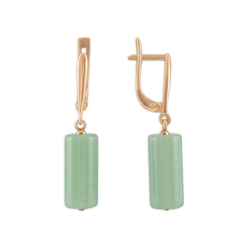 Серьги из серебра с натуральным нефритом